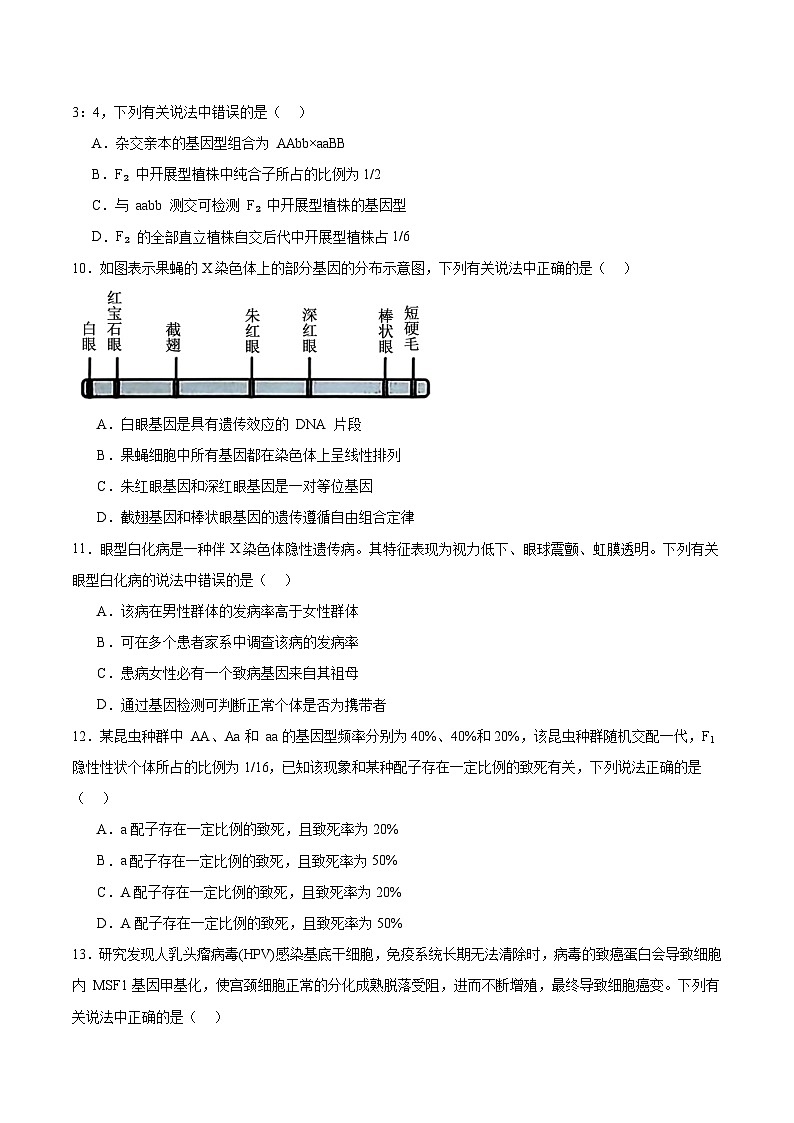 2026辽宁省点石联考高二上学期9月联合考试生物含答案第3页