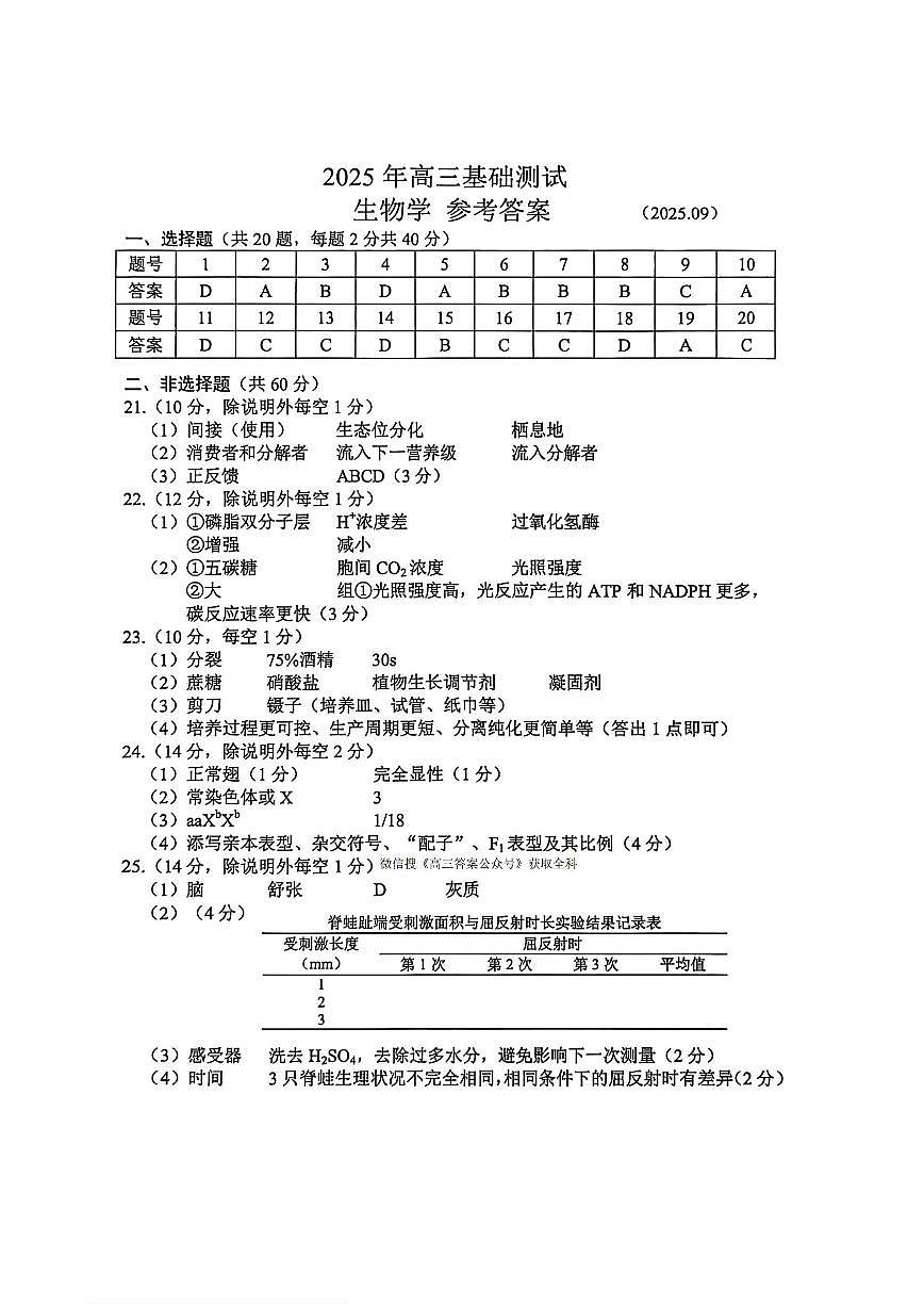生物答案第1页