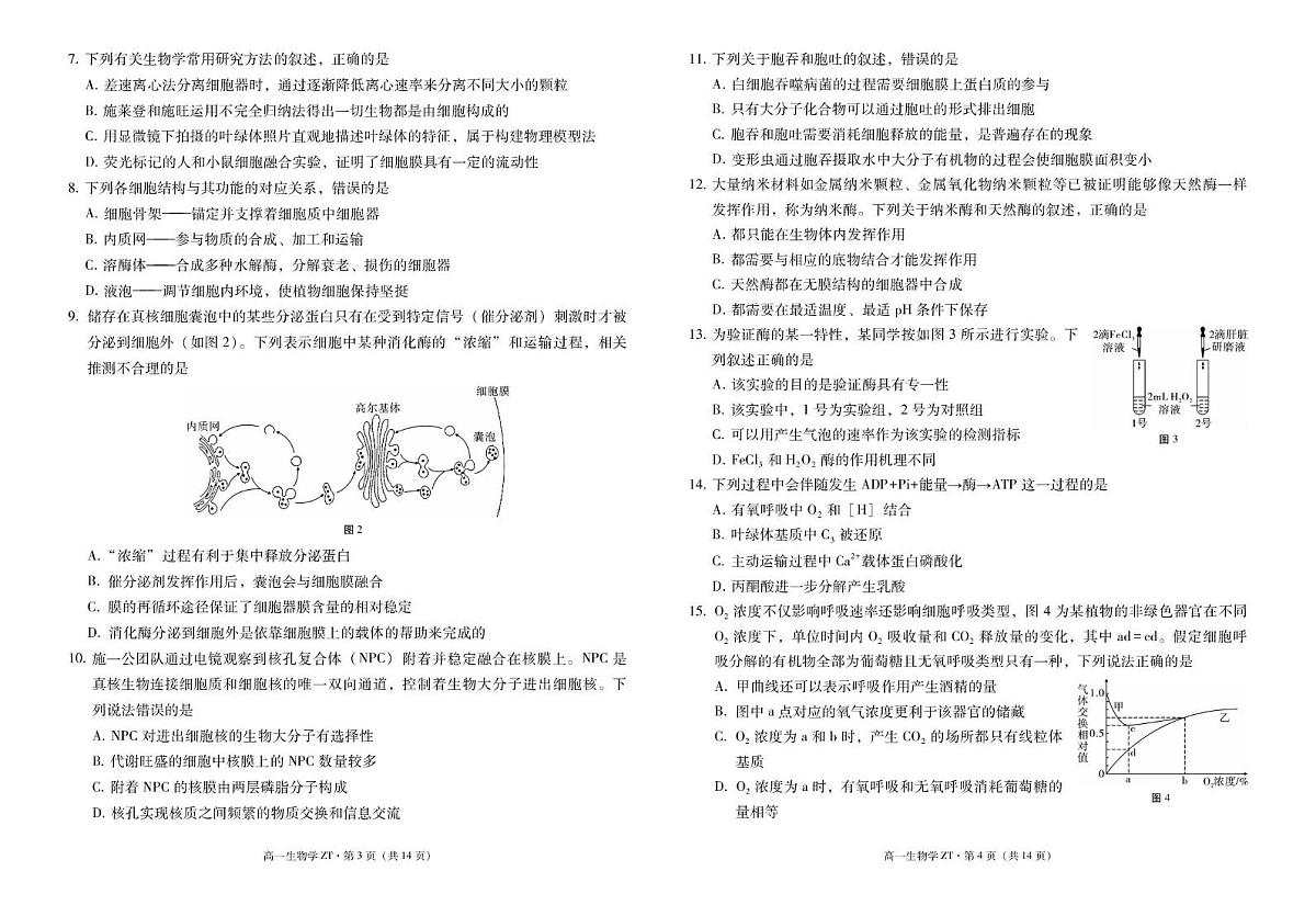 云南省昭通市市直中学2024-2025学年高二下学期3月第一次月考生物试卷+答案第2页