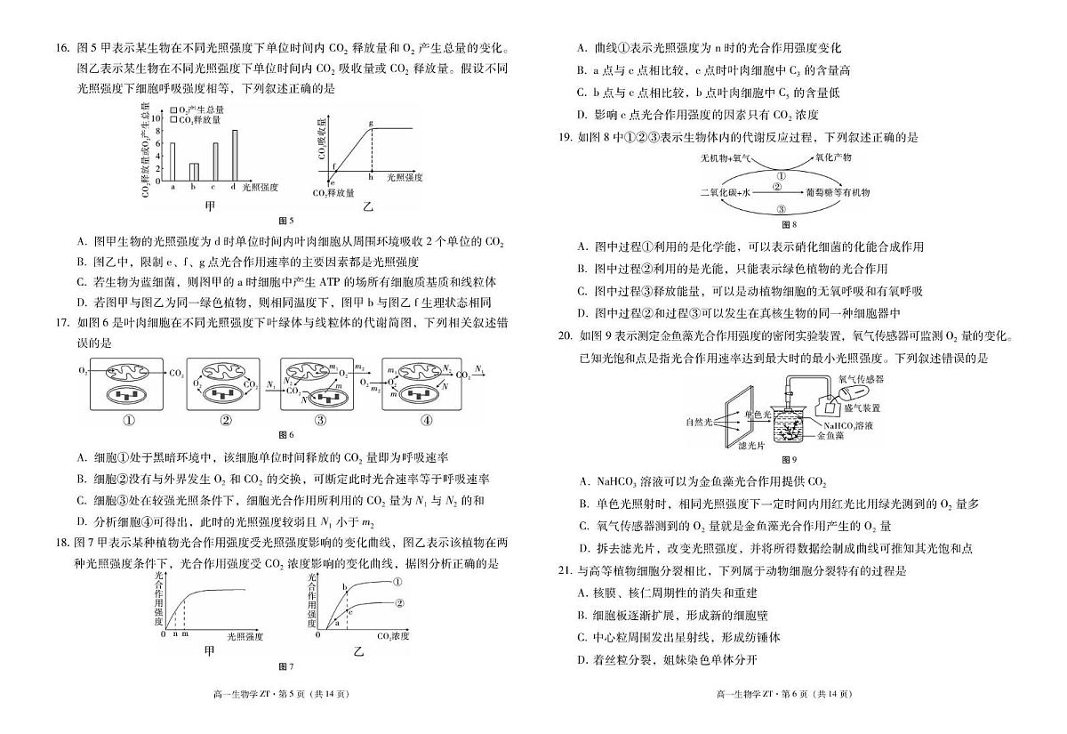 云南省昭通市市直中学2024-2025学年高二下学期3月第一次月考生物试卷+答案第3页