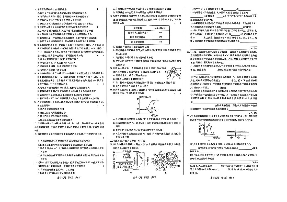 山东省菏泽市鄄城县第一中学2025-2026学年高二上学期9月月考生物试卷第2页
