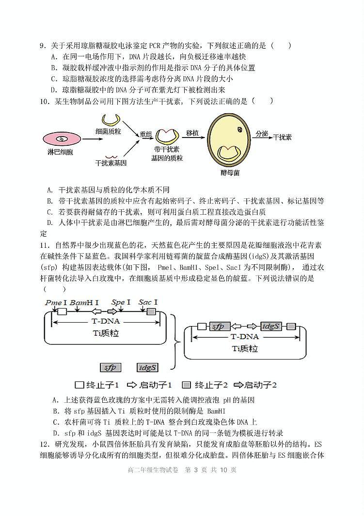 辽宁省沈阳市五校协作体2024-2025学年高二下学期期中生物试卷（有答案）第3页