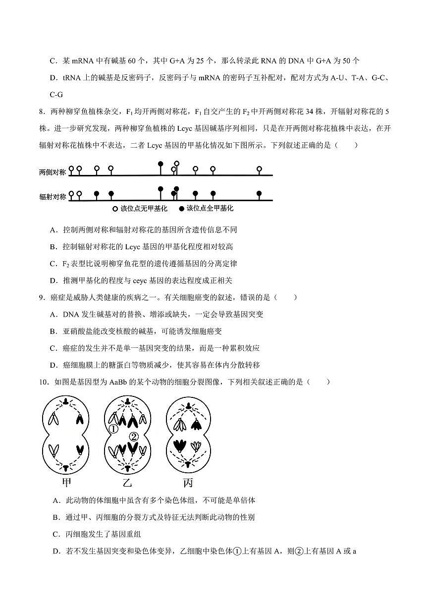 2026开封等2地高二上学期开学考试生物PDF版含答案第3页