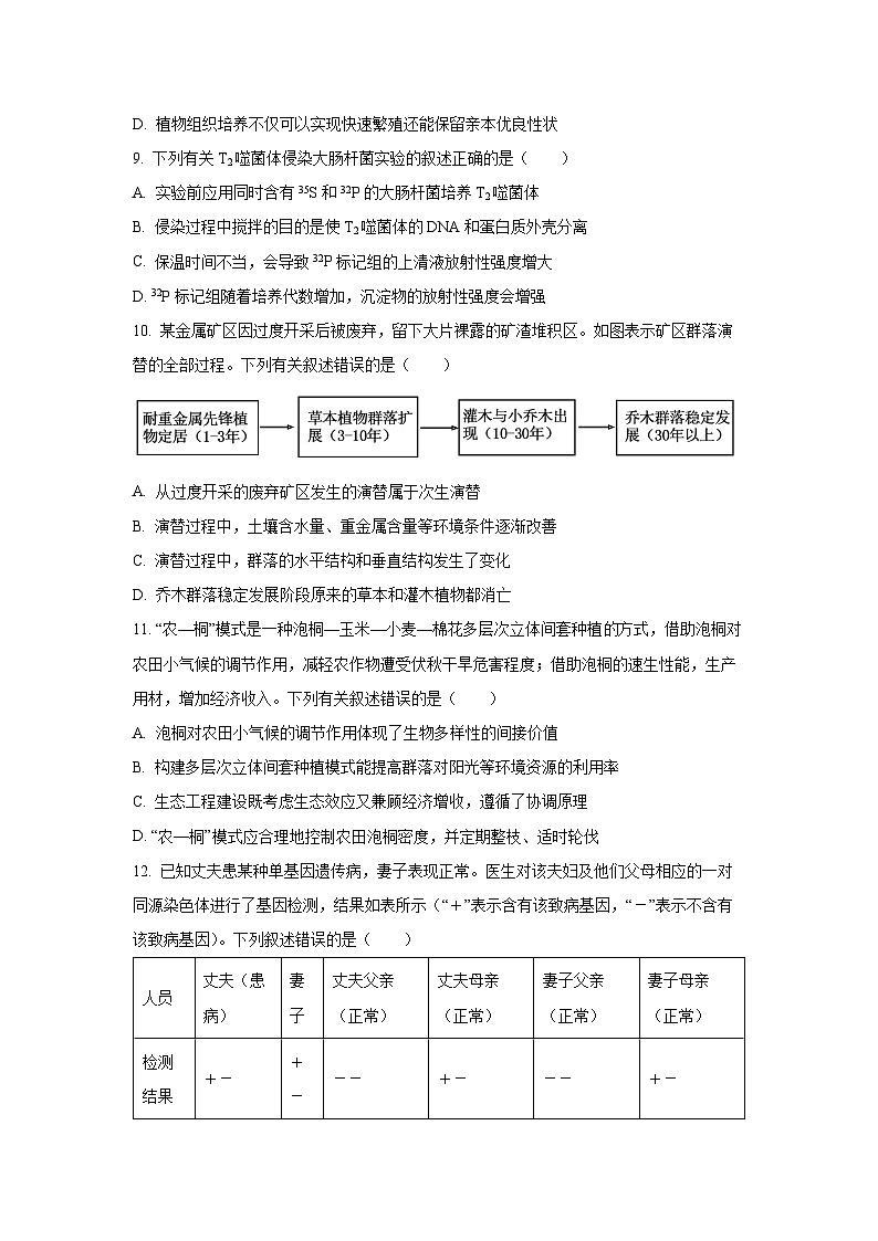 河南省青桐鸣2025-2026学年高三上学期9月质量检测生物试卷（学生版）第3页