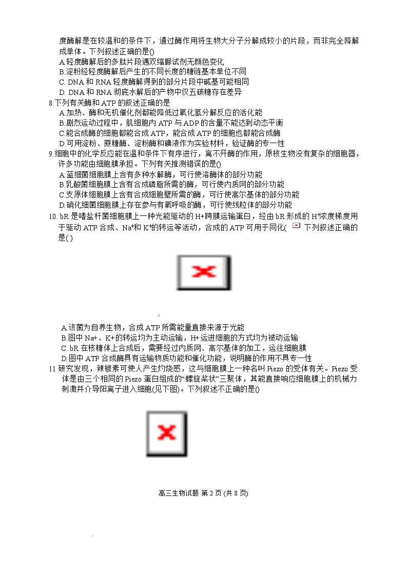 江苏省盐城市七校联盟2026届高三上学期9月第一次学情检测试题 生物（含答案）含答案解析第2页