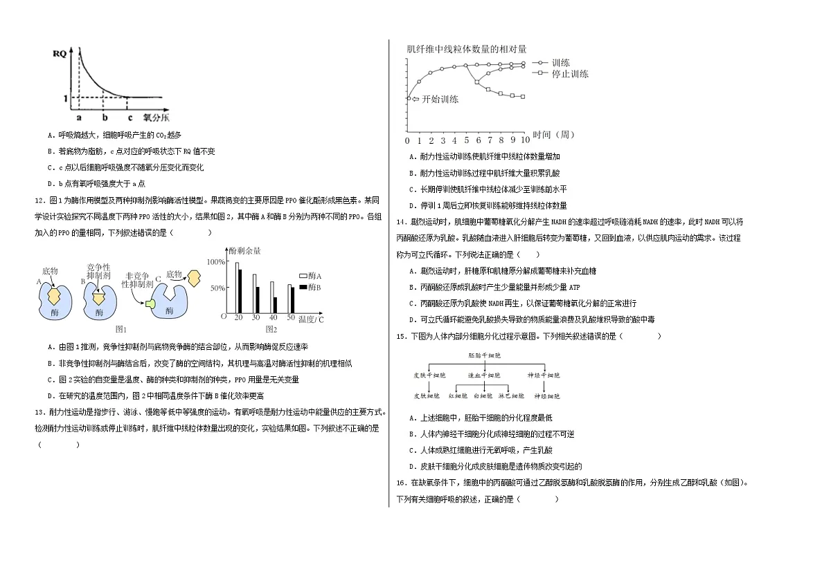 黑龙江省哈尔滨市第九中学校2022-2023学年高三上学期8月开学考试生物试卷第2页