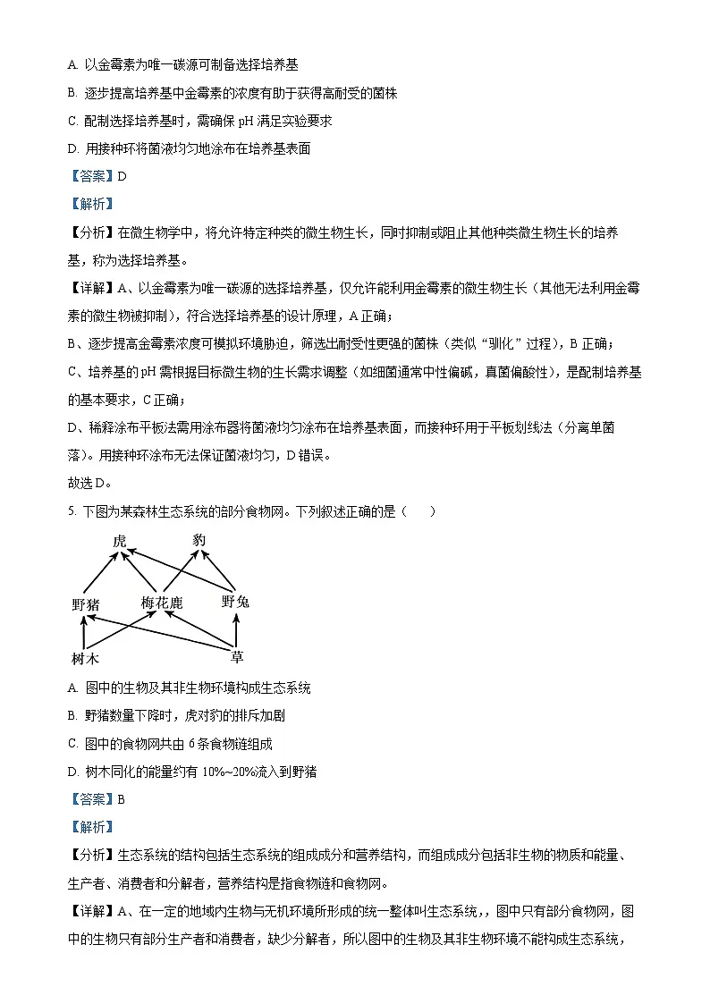 2025年黑龙江、吉林、辽宁、内蒙古高考生物真题试卷（解析版）-A4第3页