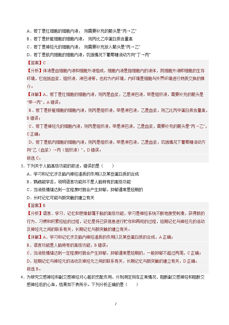 高二生物上学期第一次月考（全解全析）（黑吉辽蒙专用）第2页