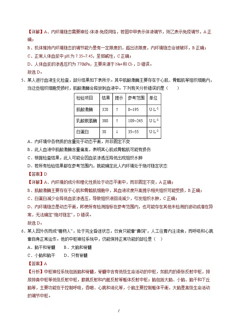 高二生物上学期第一次月考卷（天津专用）（全解全析）第3页