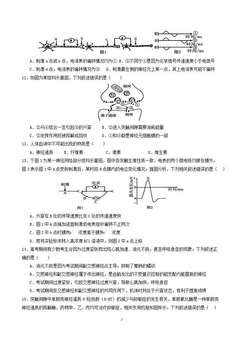 高二生物第一次月考卷多选题版【测试范围：人教版2019选择性必修1第1章~第2章】（考试版）第3页