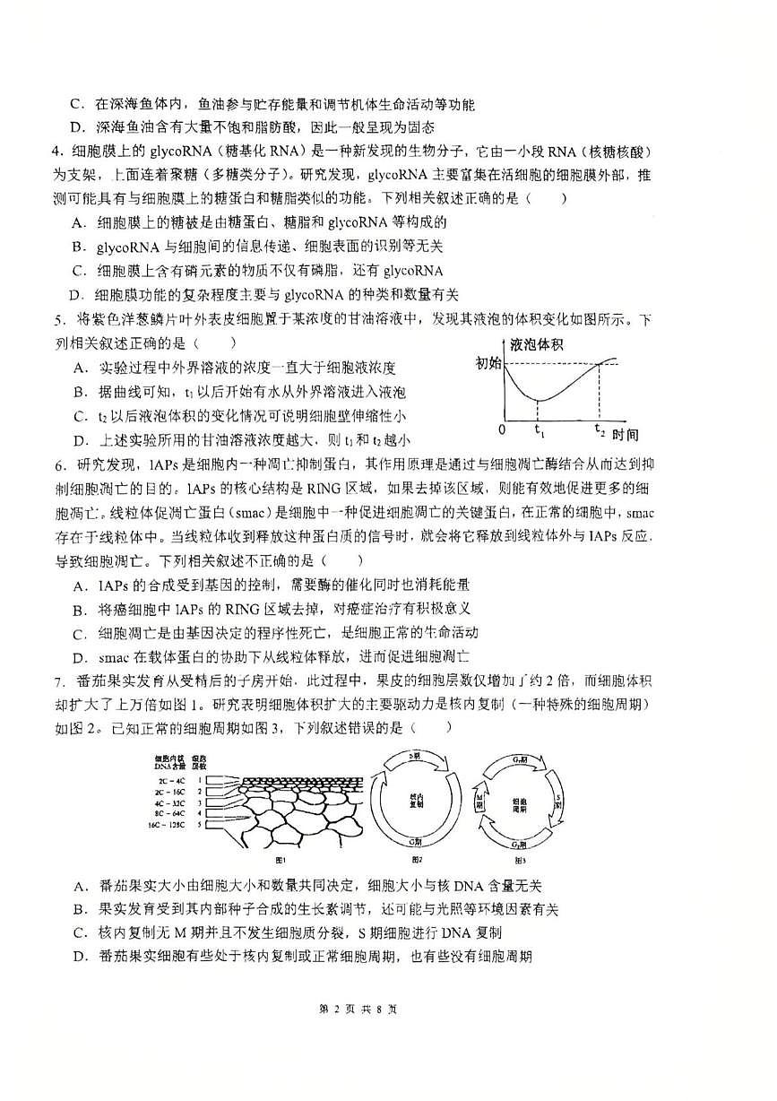 湖南省衡阳市雁峰区衡阳市第八中学2025-2026学年高三上学期10月月考生物试题第2页