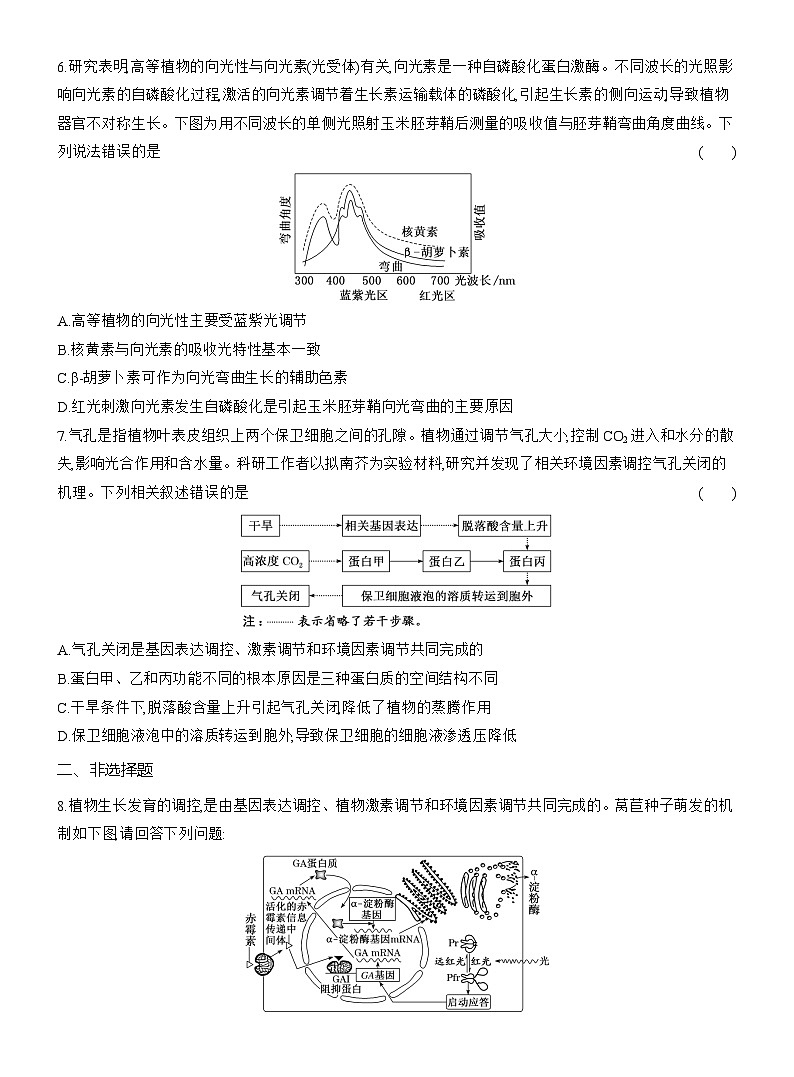 高二生物（人教版）试题选择性必修一第11周周末作业“植物生长调节剂的应用与环境因素对植物的影响”强化练（Word版附解析）第3页