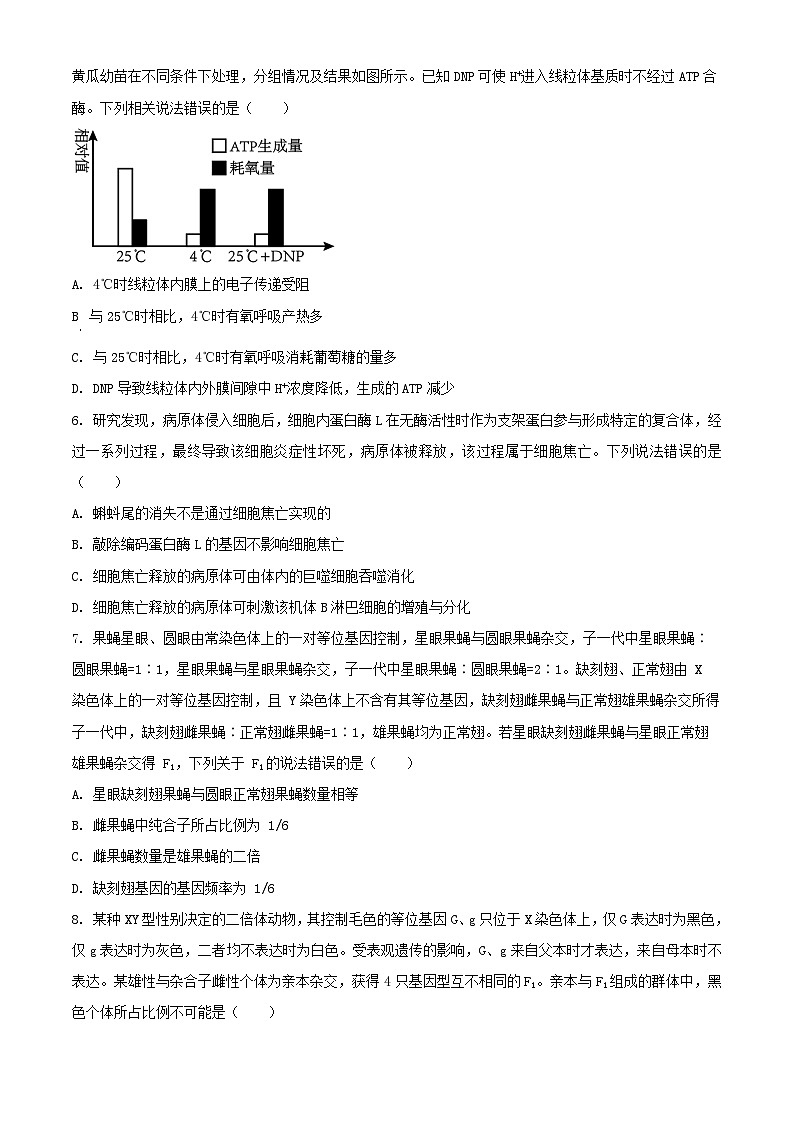 山东省2026届高三生物上学期8月开学考试第2页