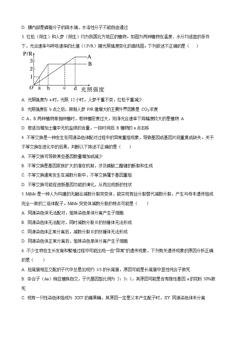 山西省山西大学附属中学校2025-2026学年高三上学期10月月考生物试卷第2页