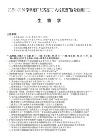 2026广东省“八校联盟”高三上学期质量检测（二）生物PDF版含解析