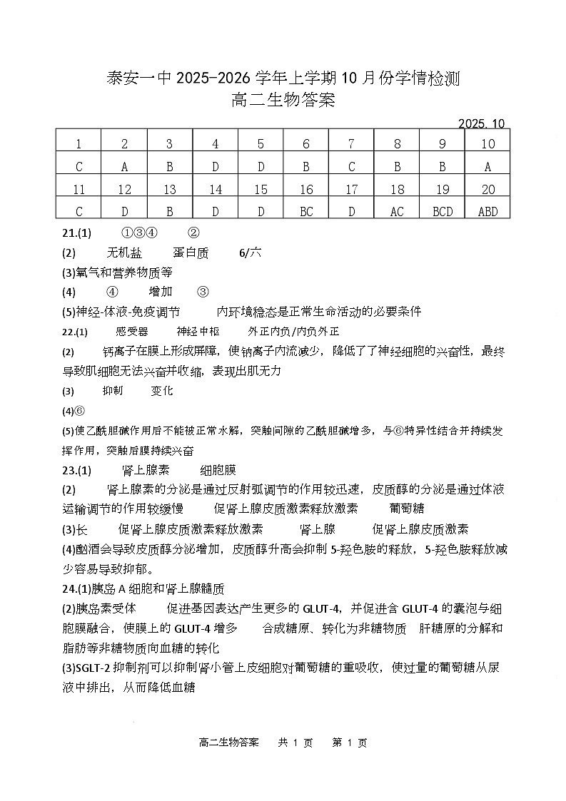 生物答案第1页