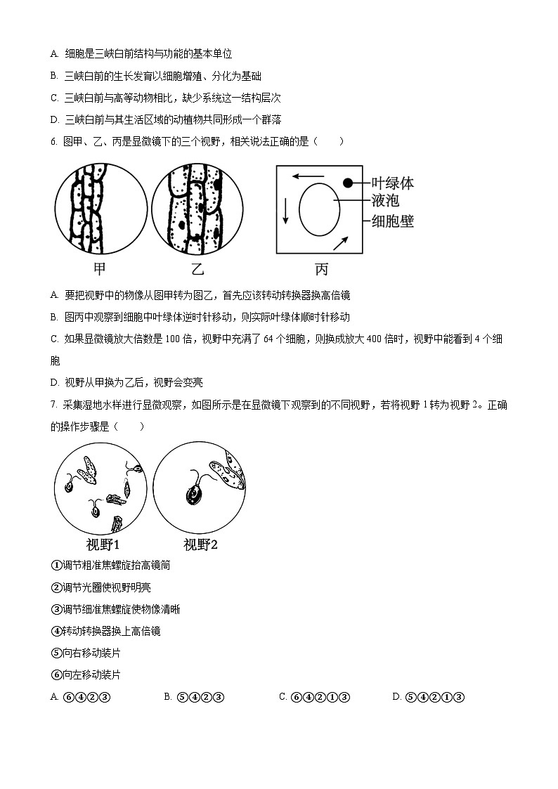 黑龙江省牡丹江市第二高级中学2025-2026学年高一上学期9月月考 生物第2页