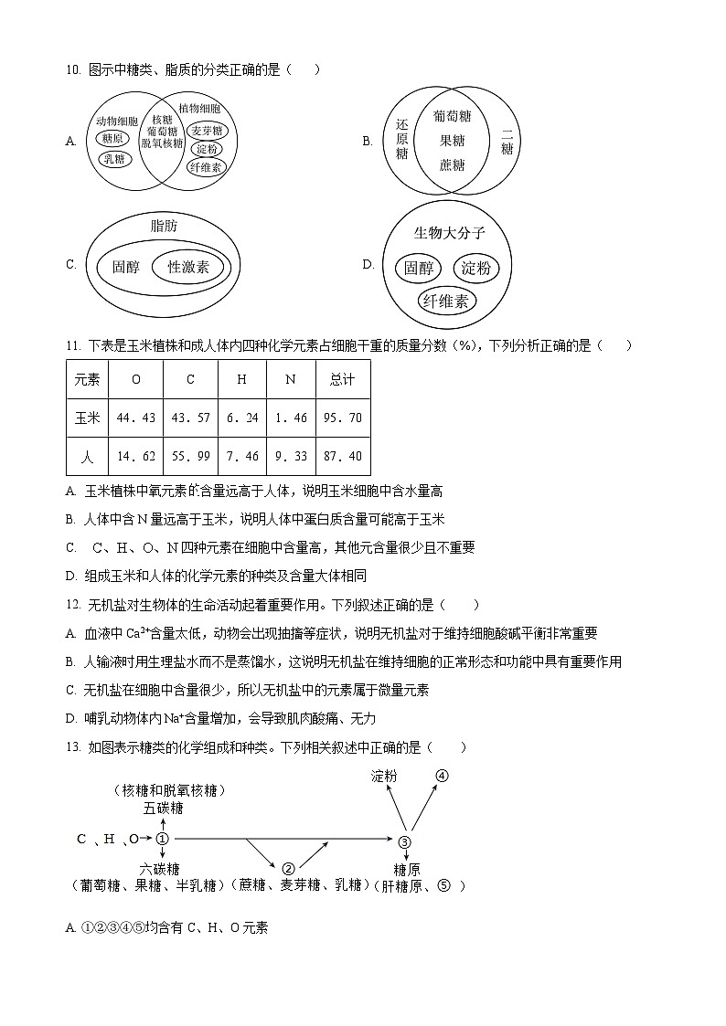 贵州省凯里市第一中学2025-2026学年高一上学期9月检测 生物第3页
