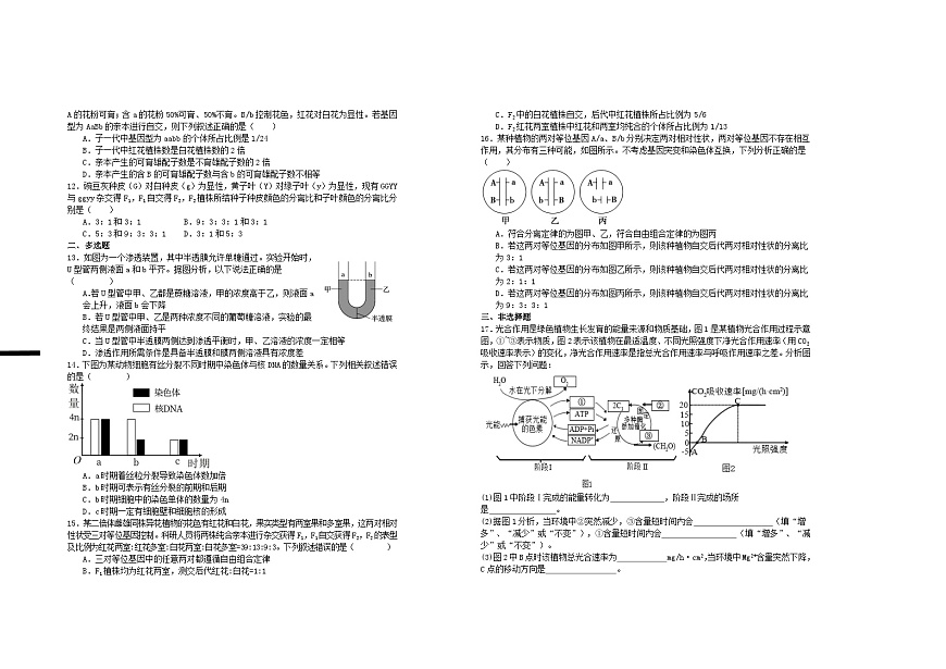 江西省宜春市2024_2025学年高一生物下学期3月第五次周练试题第2页