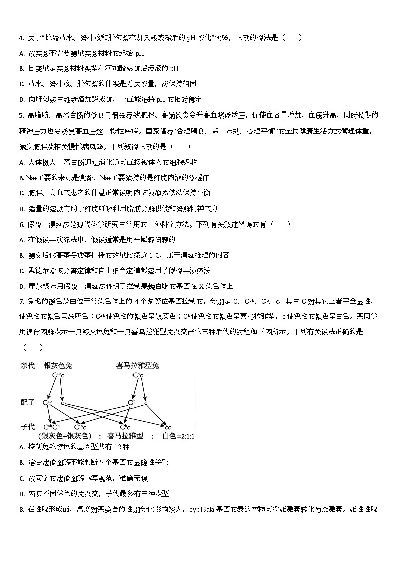 2026通化梅河口五中高二上学期10月月考试题生物含答案第2页