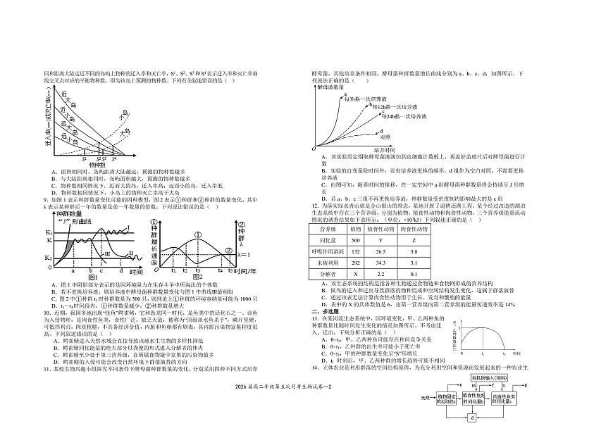 江西省宜春市上高二中2024-2025学年高二下学期3月第五次月考试题生物试卷第2页