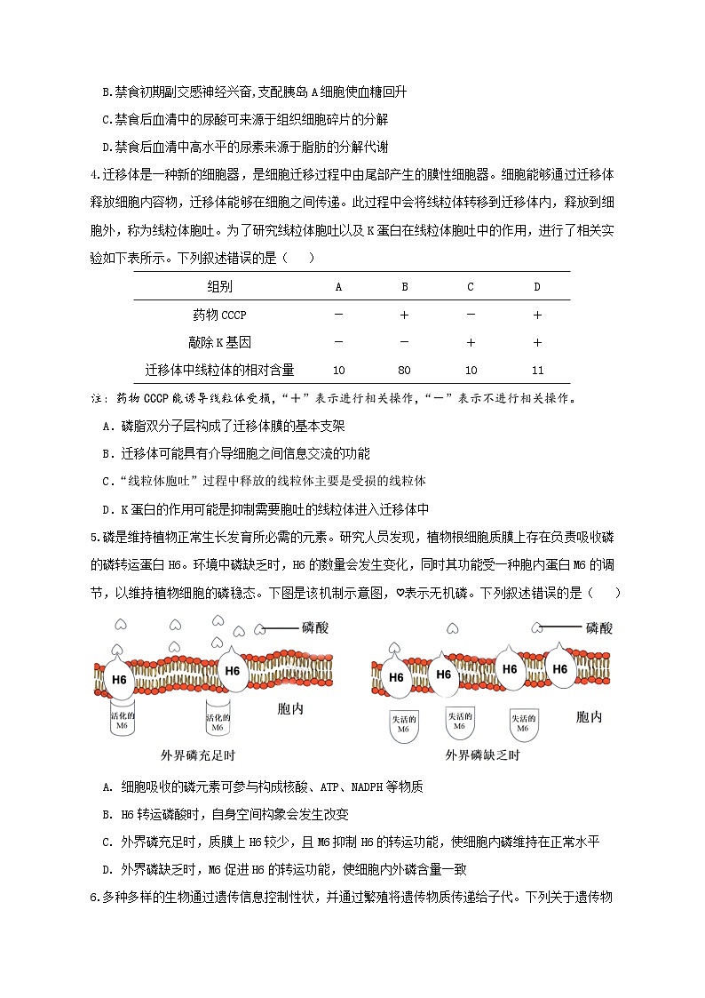 广东省六校联考2026届高三上学期10月第二次联考生物学试题（无答案）第2页