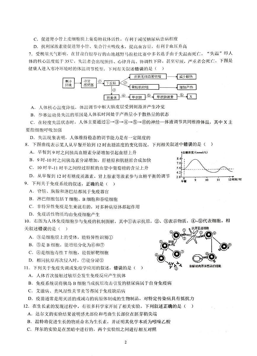 江苏省常州市金坛区常州市金坛区第一中学2025-2026学年高二上学期10月月考生物试题第2页