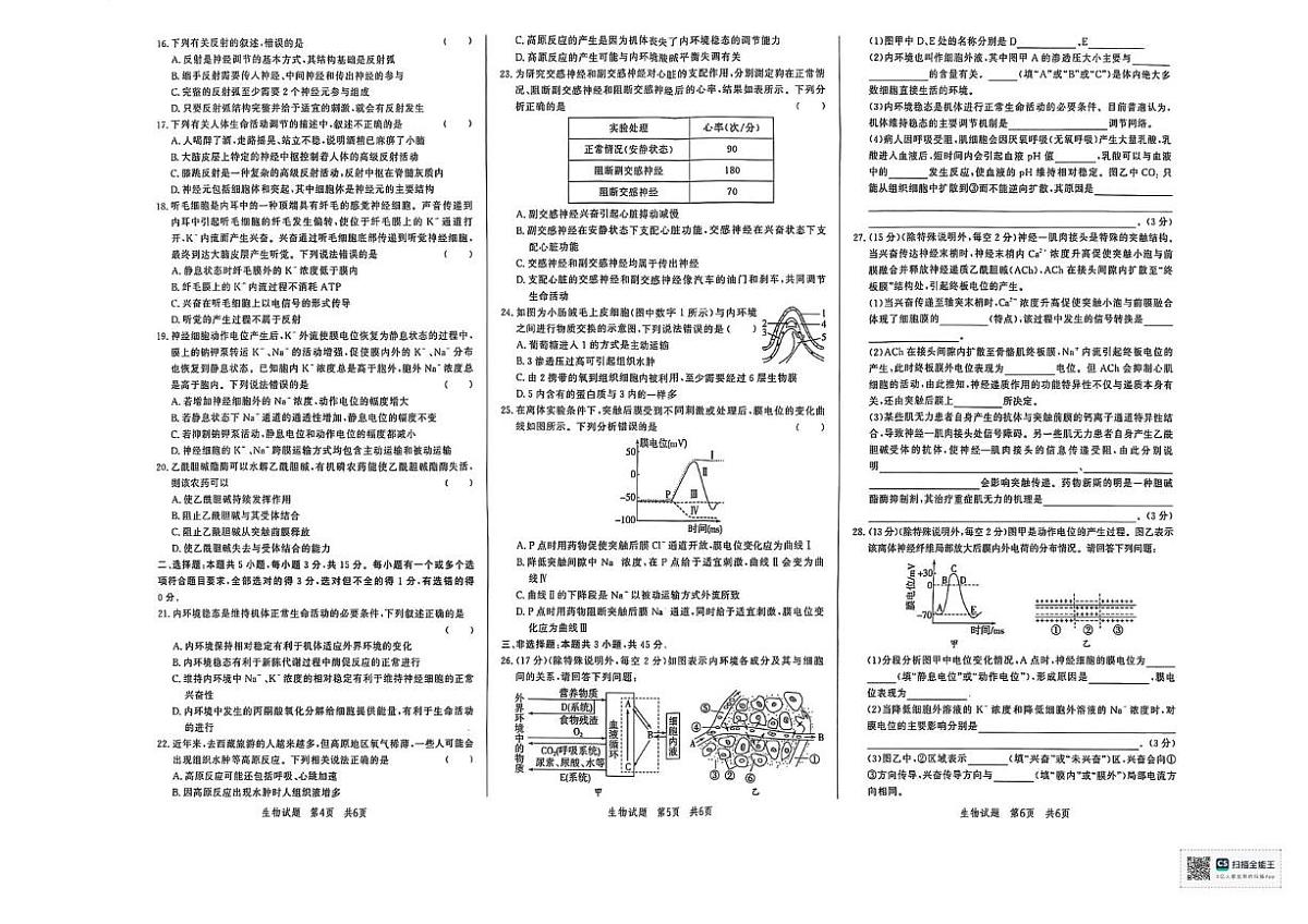 山东省菏泽市鄄城县第一中学2025-2026学年高二上学期9月月考生物试题第2页