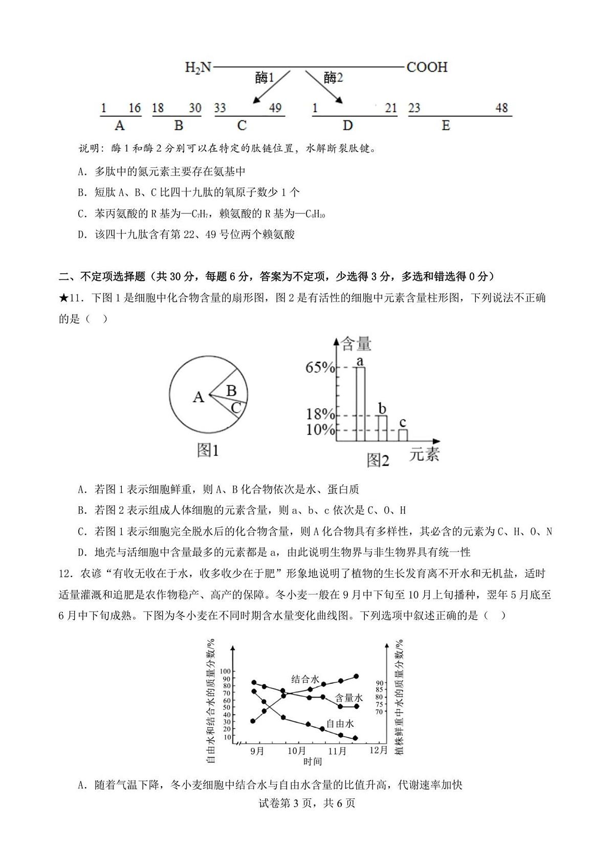 生物-湖南省岳阳市岳阳县第一中学2025-2026学年高一上学期第一次月考试题和答案第3页