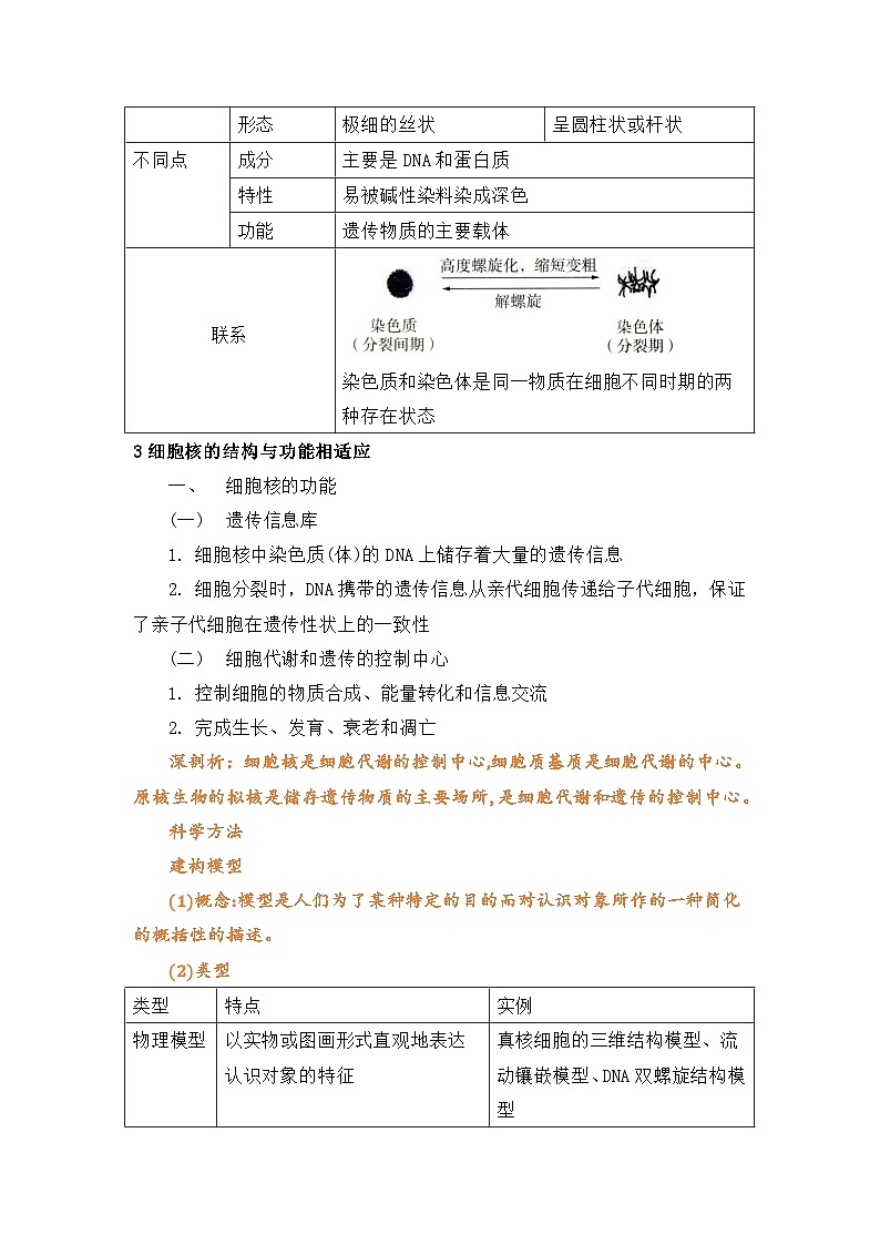 专题10 细胞核的结构和功能2024-2025学年人教版2019 高一必修一生物 期中复习（知识点+习题）（解析版）第3页