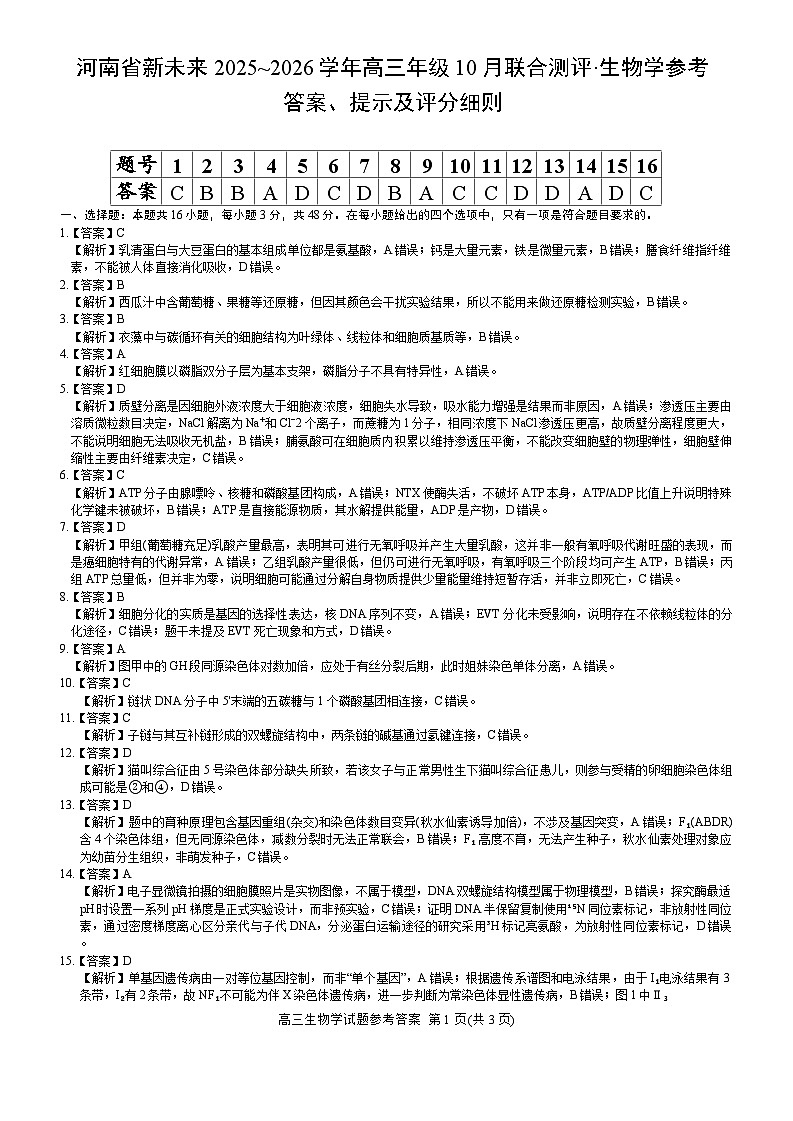 新未来参考答案提示及评分细则第1页