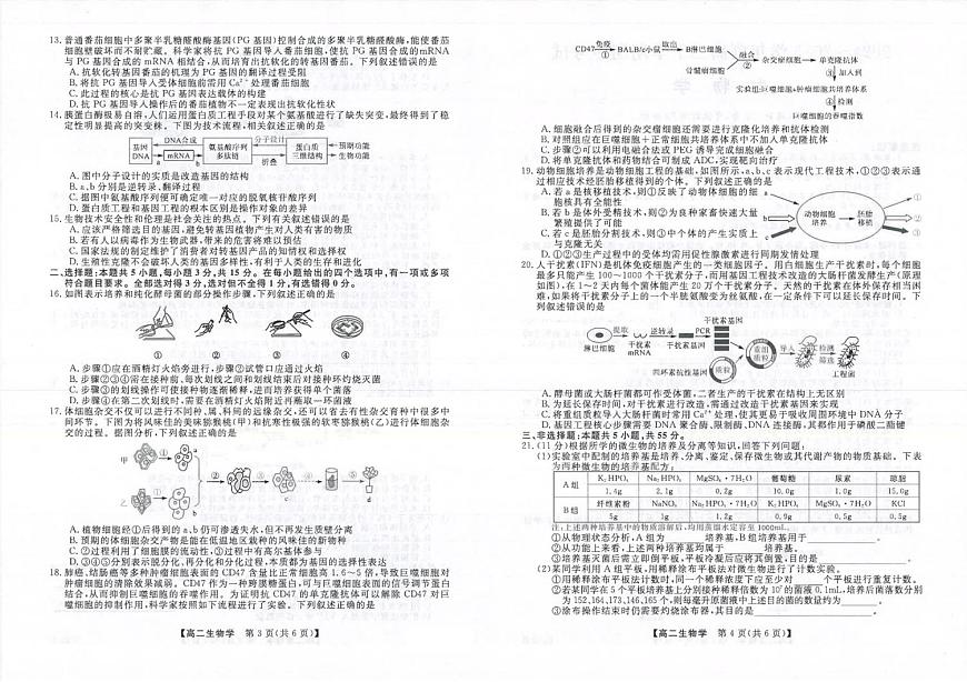 吉林省松原市2024-2025学年高二下学期期中考试生物试卷第2页
