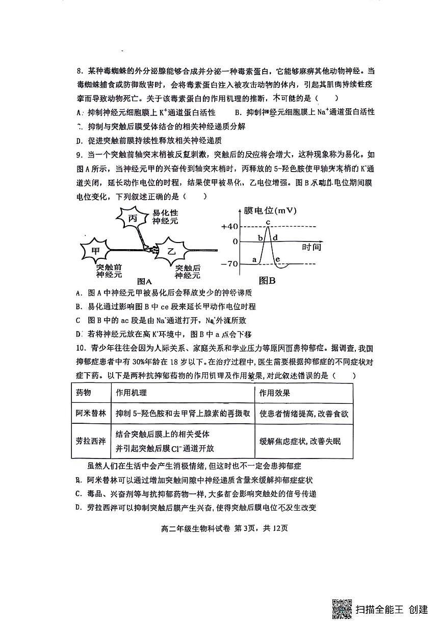 辽宁省东北育才高中2025-2026高二上生物10月月考第3页