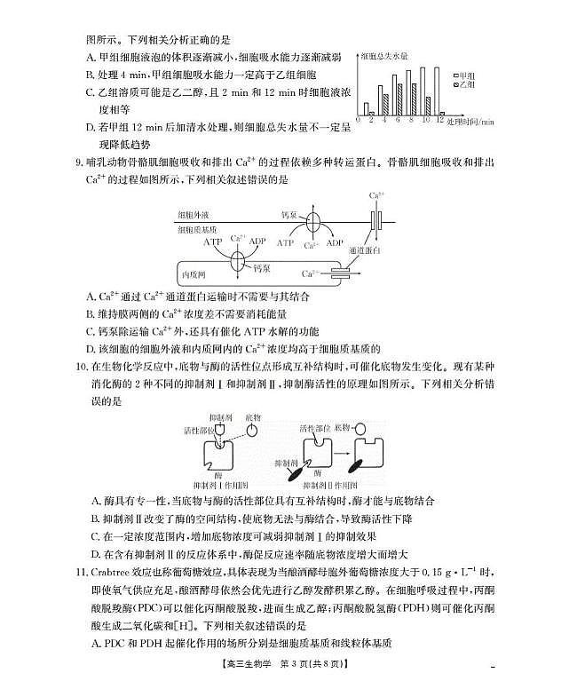 湖北省部分学校2025-2026学年高三上学期10月联考生物试题（月考）第3页