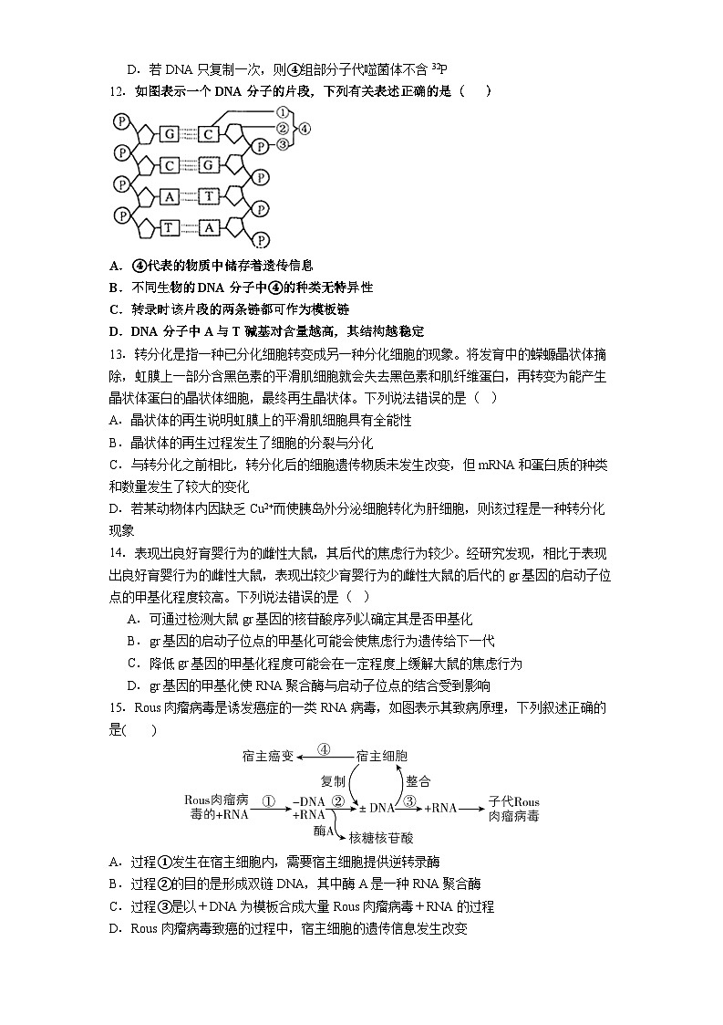 贵阳市第一中学2025-2026学年高三上学期10月检测生物试卷第3页