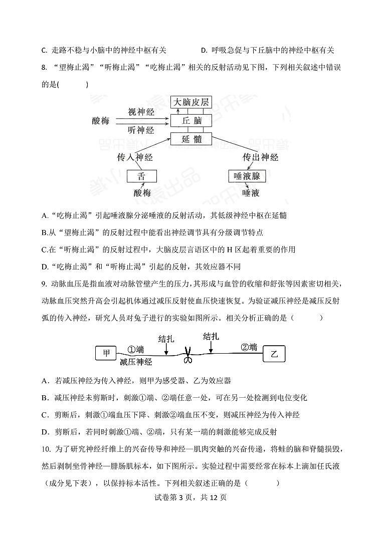 云南省玉溪第一中学2025-2026学年高二上学期第一次月考试题生物试卷第3页