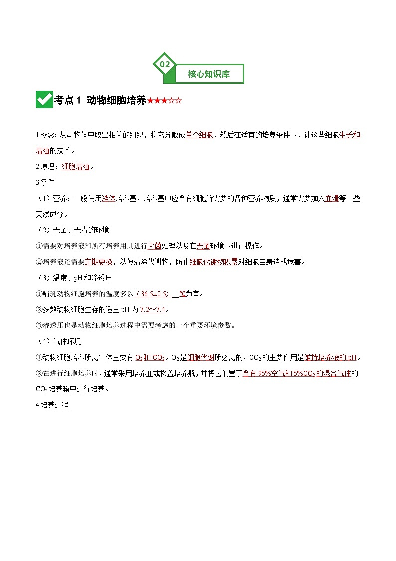第40讲 动物细胞工程（知识清单）（全国通用）（解析版）第3页