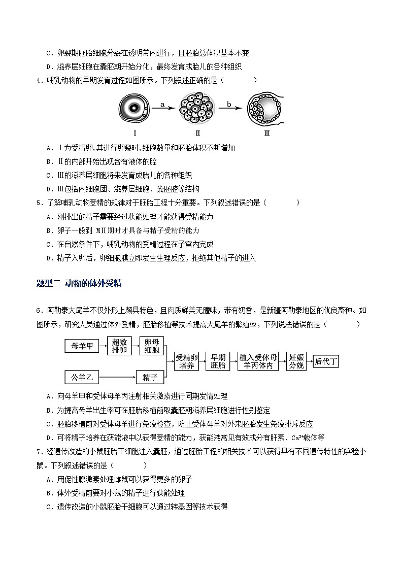 第41讲 胚胎工程（专项训练）（原卷版）第2页
