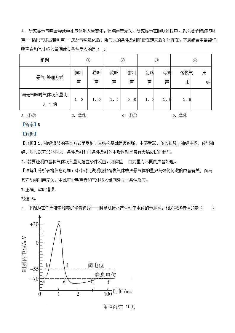 湖南省长沙市2025_2026学年高二生物上学期第1次月考试题含解析第3页