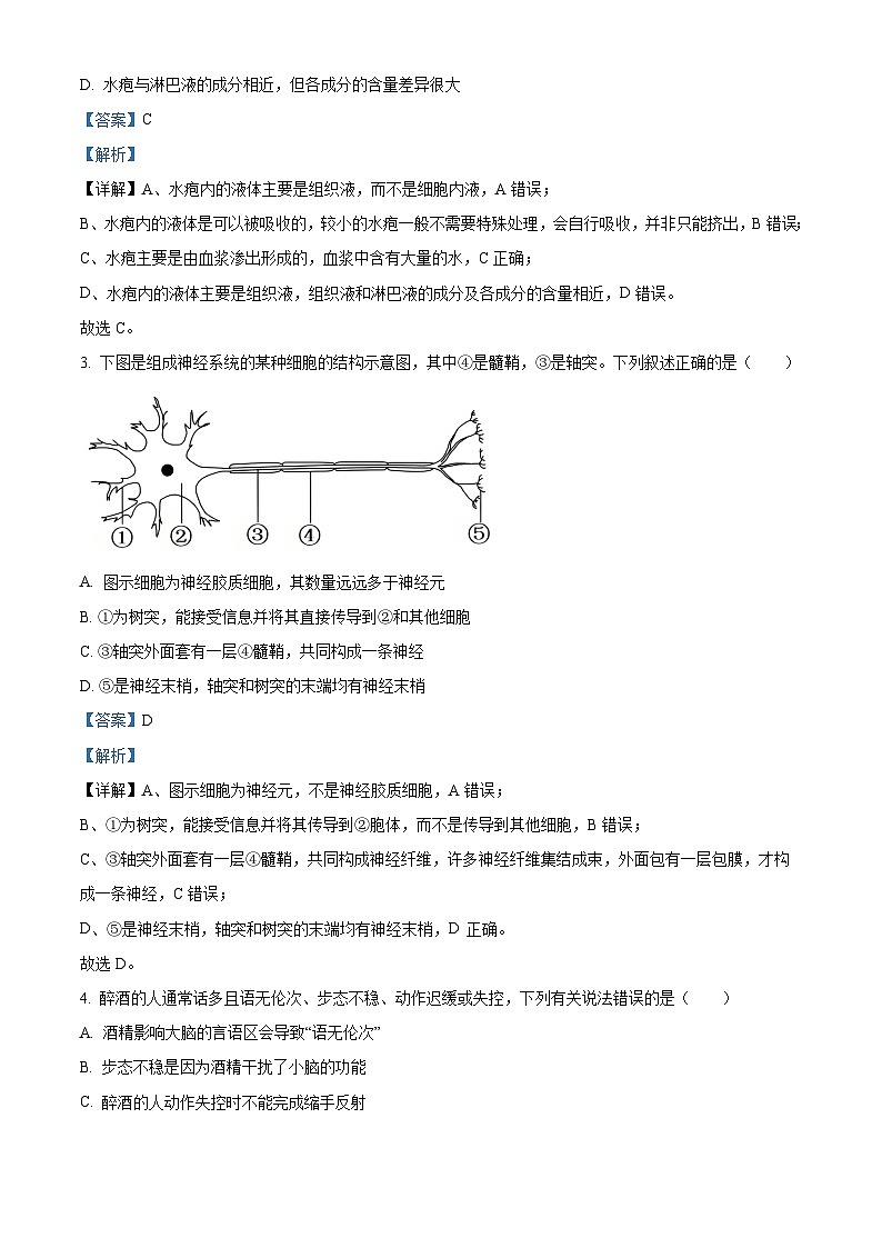 河北省保定市部分示范高中2025-2026学年高二上学期10月月考生物试题（解析版）第2页