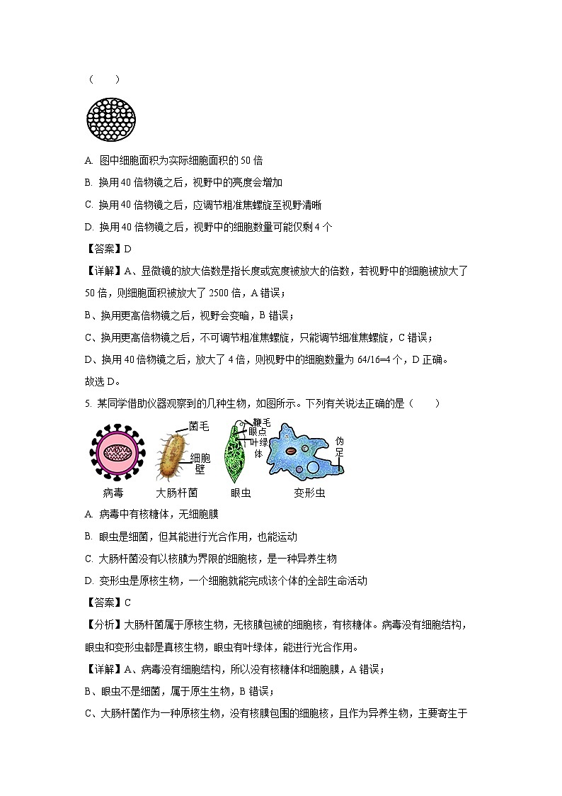 【生物】江西省多校联考2024-2025学年高一上学期10月月考试题（解析版）第3页