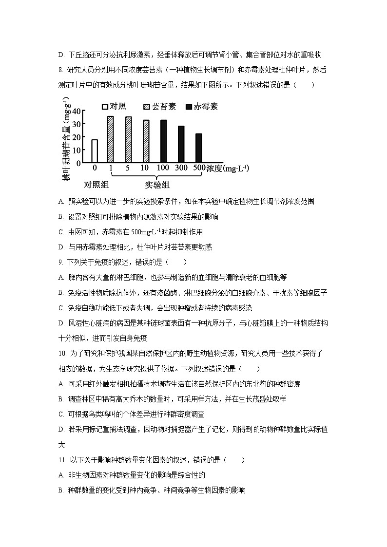 山西省长治市2025-2026学年高三上9月月考生物试卷（学生版）第3页