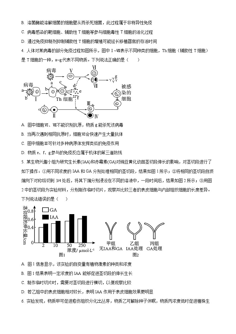 安徽省皖江名校联盟2024-2025学年高二下学期期末期末联考生物试题卷B （原卷版）第2页