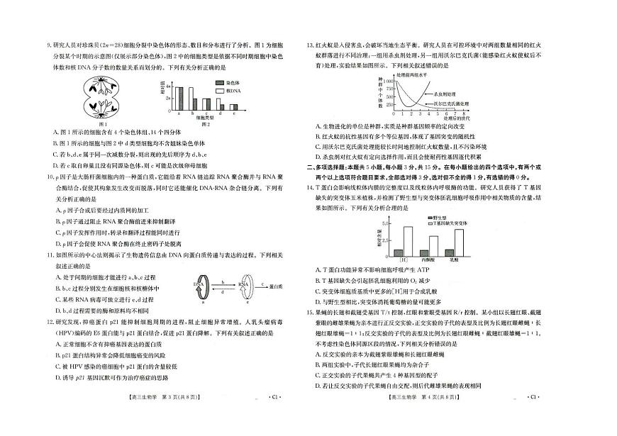 生物-河北省金太阳2026届高三年级10月联考（26-75C）试卷及答案第2页