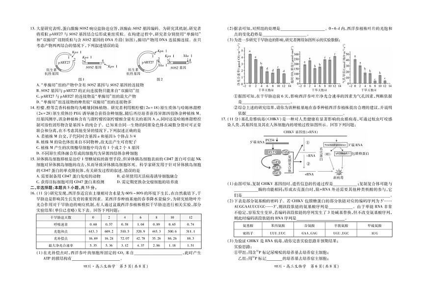 四川省大数据智学领航联盟2026届高三上学期10月联考试生物试卷第3页