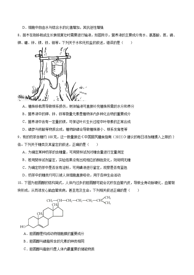 河北省保定市部分高中2025-2026学年高一上学期10月月考生物试卷（Word版附答案）第3页