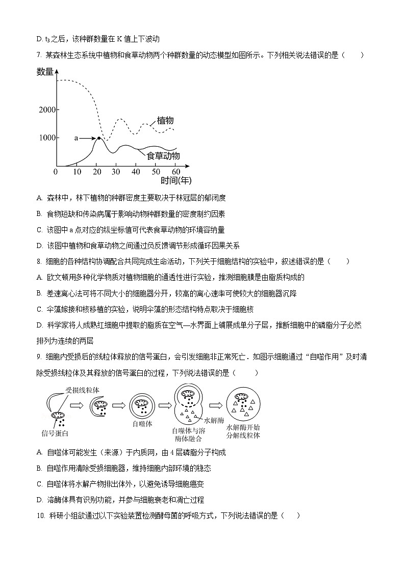 湖北省黄冈市黄冈中学2026届高三实验班上学期10月月考生物学试题（原卷版）第3页