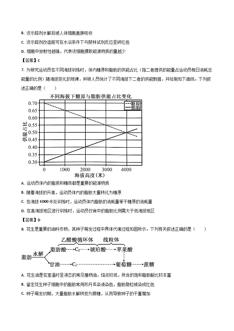 湖北省沙市中学2025-2026学年高一上学期10月月考生物试卷（Word版附答案）第3页