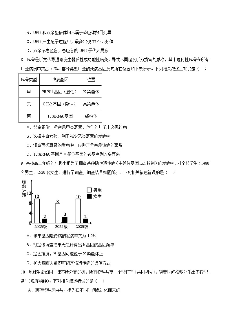 江西省赣州市2025-2026学年高二上学期10月联考生物试卷（Word版附答案）第3页