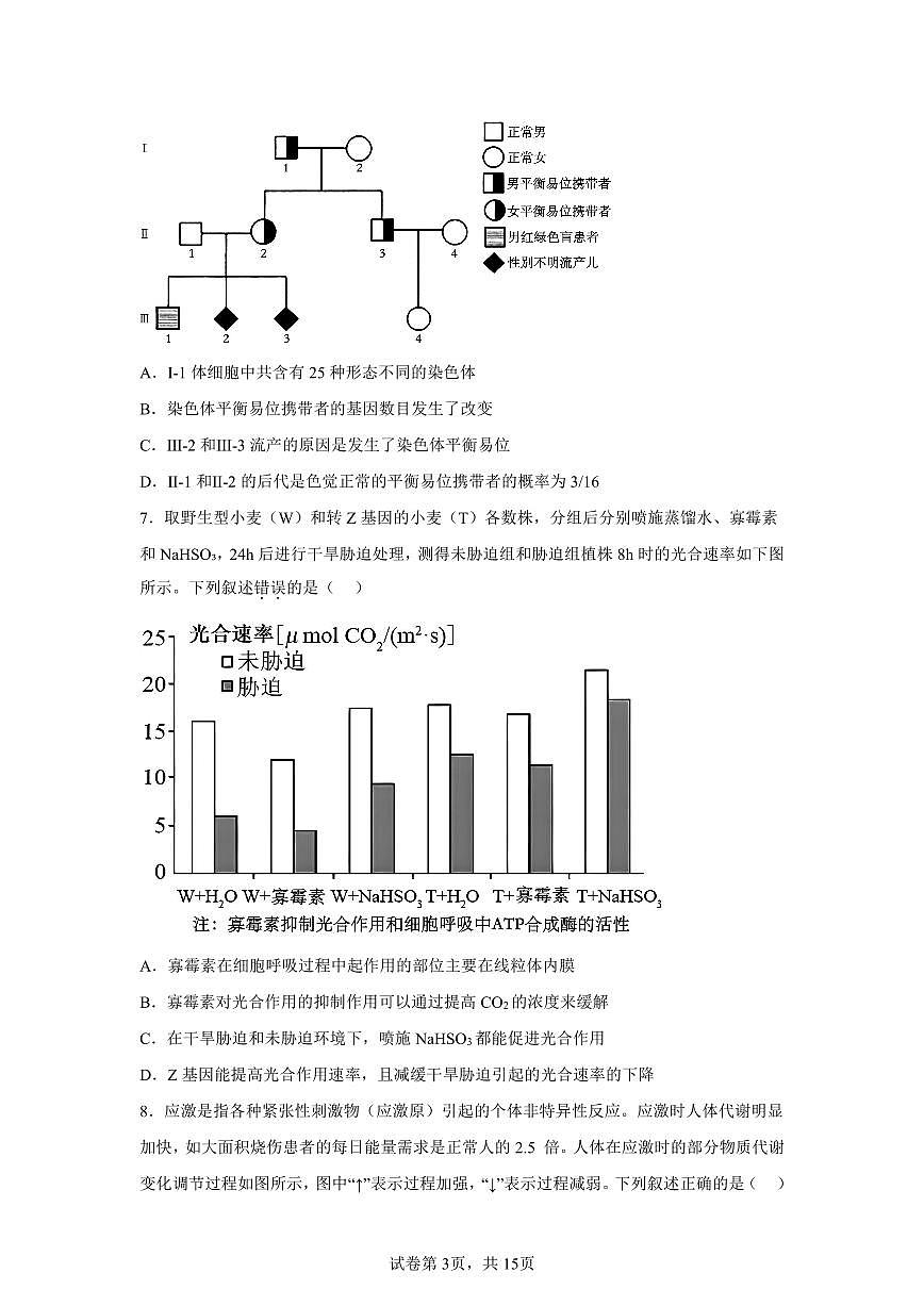 江苏省南京市中华中学2025-2026学年高三上学期10月月考生物试题（含答案）第3页